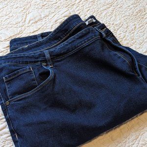 Dark Wash Straight Leg Stretch Jeans Size 32W Average Woman Within